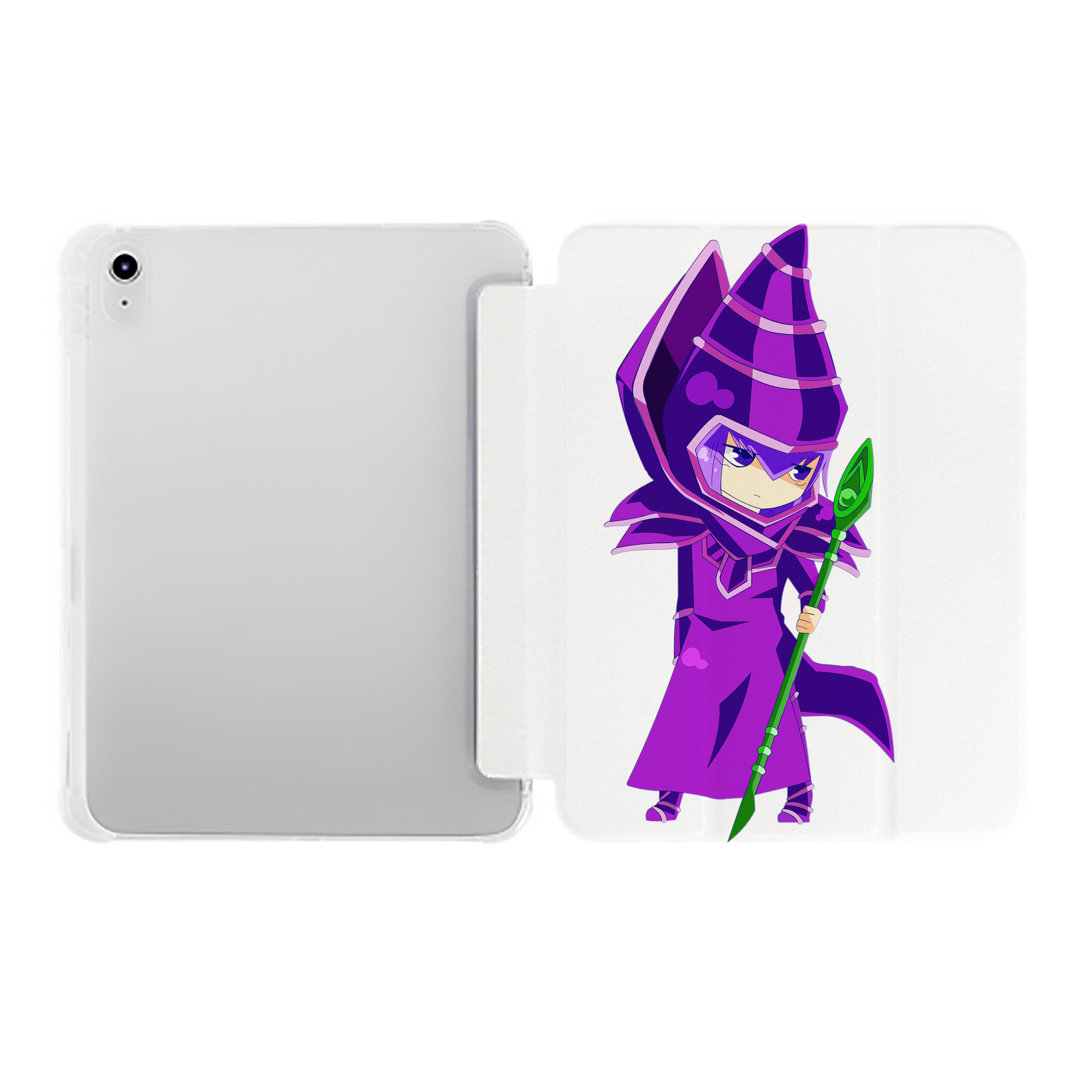 （画像用） 遊☆戯☆王 Yu-Gi-Oh! IPad ケース ペン収納付き 三つ折りスタンド PUレザー×シリコン 対応機種9.5/10.5/10.9インチ
